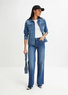 Stretchig jeansjacka i basmodell, bonprix