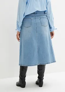 Stretchig jeanskjol med hög midja, bonprix