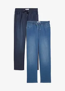 Dra på-jeans med raka ben, bonprix