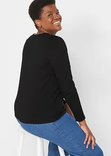 Långärmad topp med ekologisk bomull, bonprix