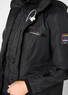 Lång vattentät funktionsjacka med huva och 2-i-1-look, bonprix