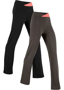Stretchig sportbyxa med bomull (2-pack), bonprix