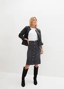 Jeanskjol med prydnadsknappar, bonprix