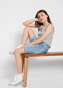 Stretchiga jeansshorts med medelhög midja för barn, bonprix