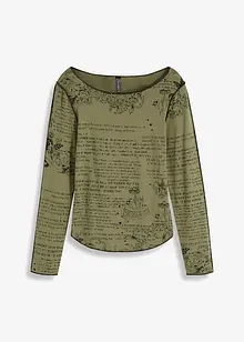 Långärmad topp i mjuk viskos, bonprix