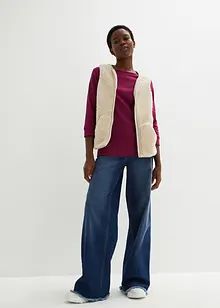 Långärmad topp i ren ekologisk bomull, bonprix