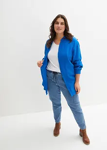 Oversize-muslinblus i bomull, lång modell, bonprix