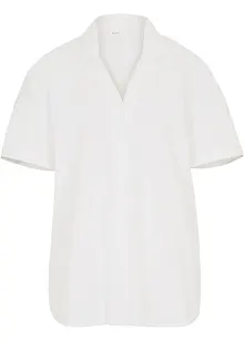 Ledig kortärmad oversizeblus i tunn linneblandning, bonprix
