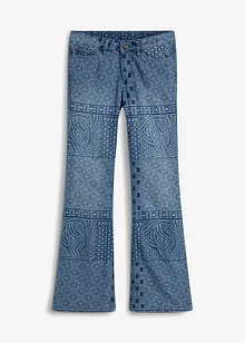 Utsvängda jeans i mönstermix, bonprix