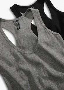 Ribbstickat linne av ekologisk bomull (2-pack), bonprix