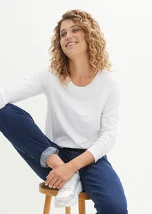 Långärmad sömlös bastischa med rund halsringning, Essentials, bonprix PREMIUM