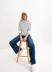 Sweatshirt med luva i bomullsmix, bonprix