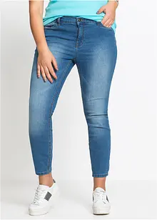 Korta tajta stuprörsjeans med medelhög midja, bonprix