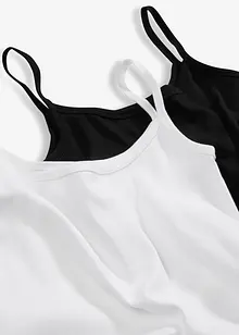 Linne av ren bomull och med smala axelband (2-pack), bonprix