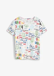 Mönstrad T-shirt i mjuk viskosmix, bonprix