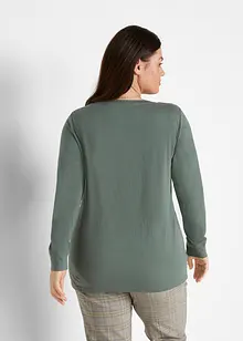 Långärmad, lång topp med rund halsringning (5-pack), bonprix