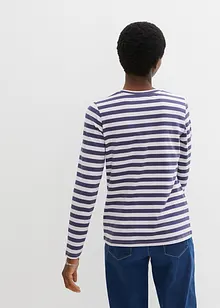 Randig långärmad T-shirt med broderi, bonprix