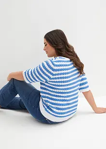 Stickad tröja med halvlånga ärmar, bonprix