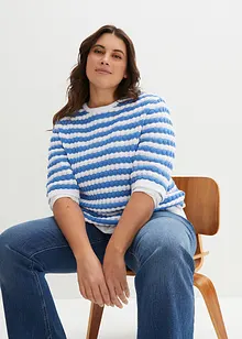 Stickad tröja med halvlånga ärmar, bonprix