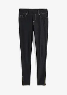 Leggings med jeanslook och dragkedja, bonprix