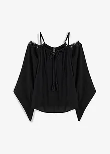 Cold shoulder-blus av mjuk viskos, bonprix