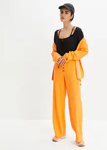Palazzobyxa med linne och extra långa ben, bonprix