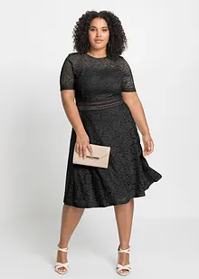 Spetsklänning med virkad infällning, bonprix