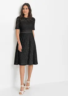 Spetsklänning med virkad infällning, bonprix