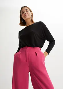 Långärmad topp av mjuk viskosmix, bonprix