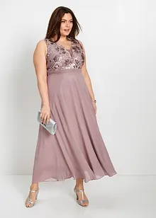 Maxiklänning med paljettbroderi, bonprix