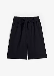 Ledigt skurna långa shorts i linne, bonprix