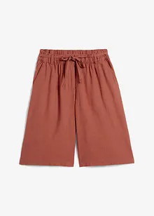 Ledigt skurna långa shorts i linne, bonprix