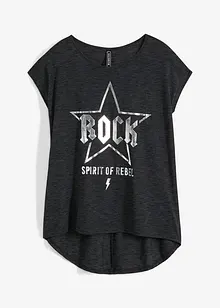 Lång topp med silverfärgat tryck, bonprix