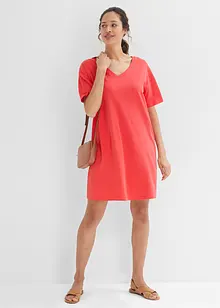 T-shirtklänning i oversizemodell med V-ringning (2-pack), bonprix