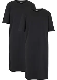 T-shirtklänning i oversizemodell med bomull (2-pack), bonprix