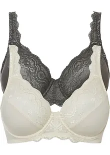 BH med bygel och fin spets (2-pack), bonprix