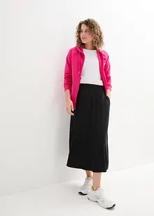 Mellanlång jerseykjol med fickor, bonprix