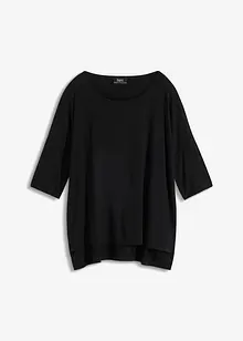 Fyrkantig T-shirt med båtringning i mjuk viskosmix, bonprix