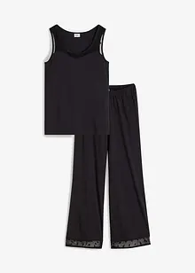 Pyjamas med meshdetaljer, bonprix