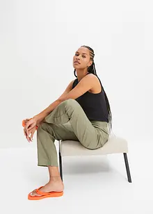 Ribbstickat linne i ekologisk bomull, bonprix