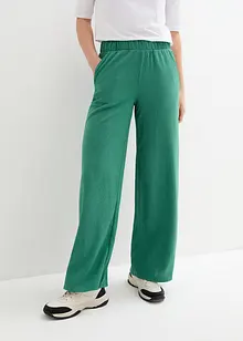 Vid byxa i jersey med strukturyta hög midja, bonprix