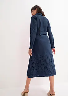 Skjortklänning med hålbroderi, bonprix