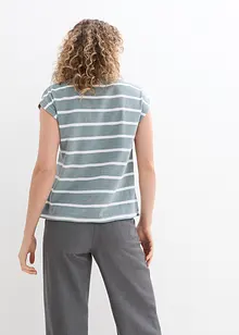 Kortärmad randig frottétopp, bonprix