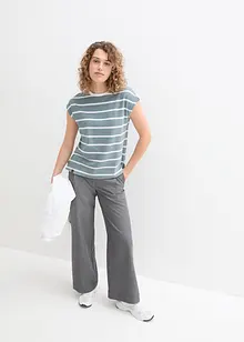 Kortärmad randig frottétopp, bonprix