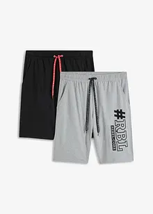 Jerseybermudas (2-pack), normal passform, bonprix