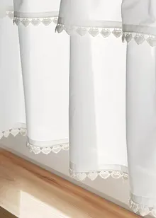 Cafégardin i ekologisk bomull med hjärtapplikationer, bonprix