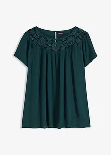Blus med spets, bonprix