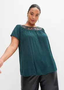 Blus med spets, bonprix