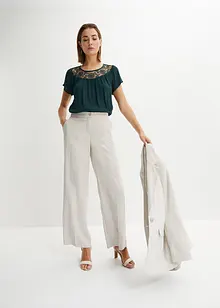 Blus med spets, bonprix