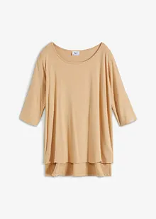 Fyrkantig T-shirt med båtringning i mjuk viskosmix, bonprix